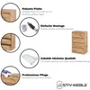 A collage of images and text highlighting features of a wooden dresser. Voir les images du produit