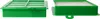 Two views of a green vacuum cleaner filter against a white background. Produktbild-Vorschau