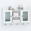 vidaXL Armoire suspendue MDF blanc - Étagères murales Voir les images du produit 2