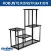 A black metal plant stand with multiple tiers against a white background. Podgląd zdjęcia produktu