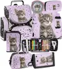 Katze Schulranzen Ergonomisch 8-teilig schulrazen set Produktbild-Vorschau 1