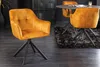 Design Stuhl LOFT senfgelb Samt drehbar Metallgestell Produktbild-Vorschau 4