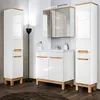 Badezimmer Hochschrank SOLNA-56 Hochglanz weiß mit Produktbild-Vorschau 6