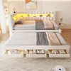 Cama tapizada Merax, sofá cama de 90x190 cm con iluminación Vista previa de la imagen del producto 2