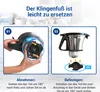 Instructions for attaching and detaching a blade foot for a kitchen appliance. Produktbild-Vorschau
