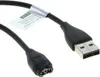 A close-up shot of a black USB charging and data cable with a standard USB-A connector on one end and a proprietary connector on the other. Produktbild-Vorschau
