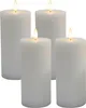 Relaxdays LED Kerzen, 4er Set, HxD: 18 x 7,5 cm, flackernde Produktbild-Vorschau 1