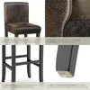 Tabouret de bar en cuir synthétique - marron antique, Lot Voir les images du produit 5
