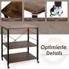 A collage of images showcasing a three-tiered rolling cart with close-ups of its features and a main image of the cart itself. Voir les images du produit