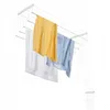 A ceiling-mounted clothes drying rack with laundry hanging on it. Anteprima dell’immagine prodotto