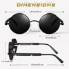 Retro Runde Steampunk Polarisierte Sonnenbrille Herren Produktbild-Vorschau 5