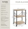Chariot de service Rugby 65,5x45,5x88,5cm - Bois clair Voir les images du produit 6