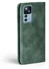 A green flip case for a smartphone is shown from the side. Produktbild-Vorschau