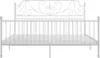 A white metal bed frame with a decorative headboard. Náhľad obrázku produktu