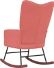 vidaXL Sedia a dondolo in velluto rosa Anteprima dell’immagine prodotto 12