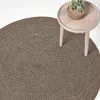 HOMESCAPES Tkaný kulatý koberec, lněno-černý s melanžovým Náhled obrázku produktu 1