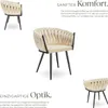 Set Esszimmerstuhl Astano Samt, Knotendesign - Sand, 6er Produktbild-Vorschau 3