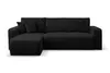 A black sectional sofa with a chaise lounge is shown against a white background. Voir les images du produit