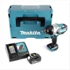 A Makita impact wrench kit including the tool, a charger, a battery, and a storage case, displayed on a white background. Produktbild-Vorschau