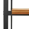 Close-up of a wooden bench seat attached to a metal frame. Produktbild-Vorschau
