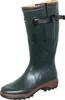 A single green rubber boot with a brown sole is shown against a white background. Produktbild-Vorschau