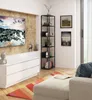 A modern living room with a TV, media console, and shelving unit. Anteprima dell’immagine prodotto