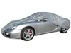 A silver car covered with a silver car cover. Náhľad obrázku produktu