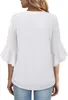 ASKSA Femme Manches 3/4 Chemise Élégante Col V Mousseline Voir les images du produit 3