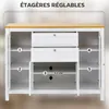 HOMCOM Buffet Salle à Manger avec 2 Portes Vitrées, Meuble Voir les images du produit 4