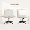 A size chart showing two views of a white office chair with dimensions indicated by lines and text. Produktbild-Vorschau