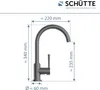 A diagram showing the dimensions of a kitchen faucet. Produktbild-Vorschau