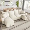 Modulares Chenille U-Form Sofa mit Stauraum, klappbarer Produktbild-Vorschau 1