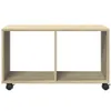 A product shot of a wooden shelving unit on wheels. Náhled obrázku produktu