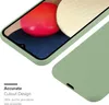 A close-up view of a green phone case, showing its texture and precise cutouts. Produktbild-Vorschau