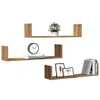 Wandregale 3 Stk. Artisan-Eiche 80x18x18 cm Holzwerkstoff Produktbild-Vorschau 3