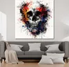 Abstrakt Totenkopf mit bunten Farbspritzern Leinwandbild Produktbild-Vorschau 3