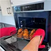 Hitzebeständige Ofenhandschuhe bis 250 °C – Rot – 30 x 14 Produktbild-Vorschau 4