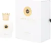 A white perfume bottle and its white box packaging are displayed on a white background. Anteprima dell’immagine prodotto