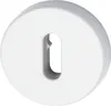 A close-up, front-facing view of a white keyhole escutcheon plate. Produktbild-Vorschau