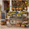 Blumenwagen Verena im Vintage Stil aus Metall, rollbar, Produktbild-Vorschau 5