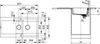 Technical drawing of a kitchen sink with dimensions and installation details. Produktbild-Vorschau