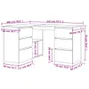A diagram of a desk with dimensions indicated by measurement lines and text. Náhľad obrázku produktu