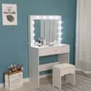 INLEA Schminktisch LARIX mit Hocker, LED-Beleuchtung Produktbild-Vorschau 5