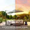 Outsunny Alu Ampelschirm LED Solar Ø300 cm höhenverstellbar Produktbild-Vorschau 5