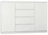 Komoda 140 cm zásuvky dveře skříňka FRAMIRE R-140-S4 bílá Náhled obrázku produktu 6