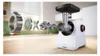 An exploded view of a Bosch meat grinder, showing its internal components and the main unit. Podgląd zdjęcia produktu