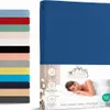 Jersey Spannbettlaken 120x200 cm 100% Baumwolle Royal Blau Produktbild-Vorschau 1