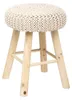 Atmosphera Ribcord Hocker - beige - Holz/Stoff - D31 x H43 Produktbild-Vorschau 1