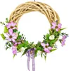 Couronne d'été en osier avec des fleurs violettes Ø25 cm Voir les images du produit 1