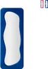 A blue framed mirror with an irregular shaped reflective surface. Podgląd zdjęcia produktu